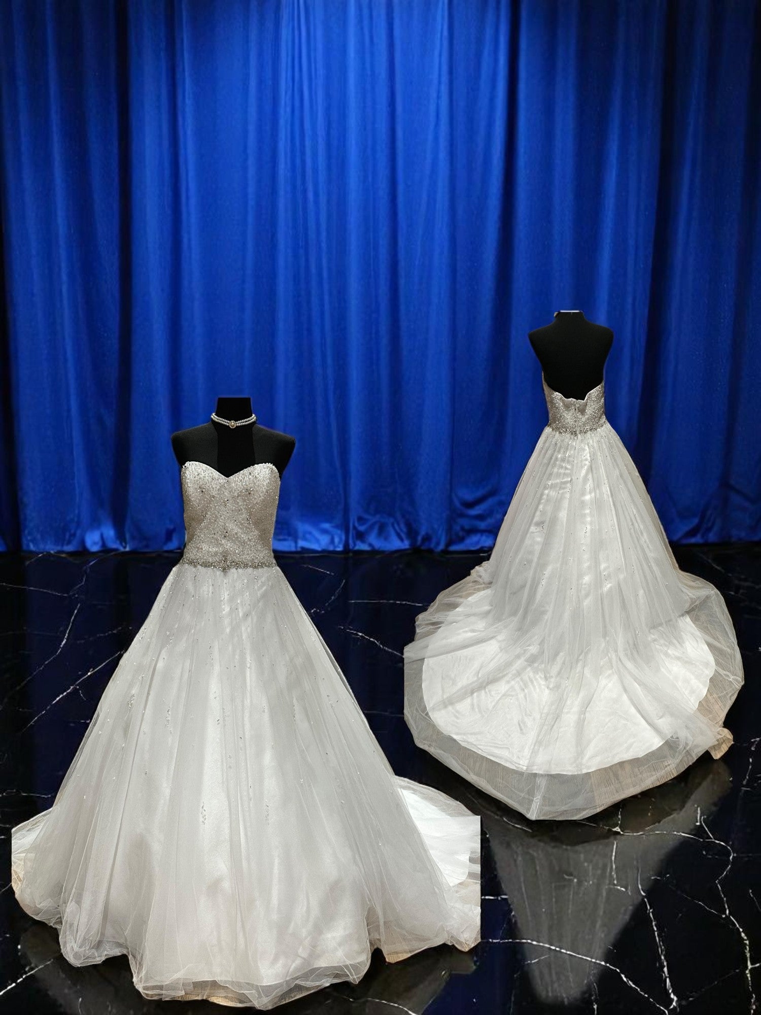 Alfred Angelo Princess Ballgown Wedding Dress | Strapless Sweetheart Tulle Bridal Gown with Beaded Bodice SIZE 10