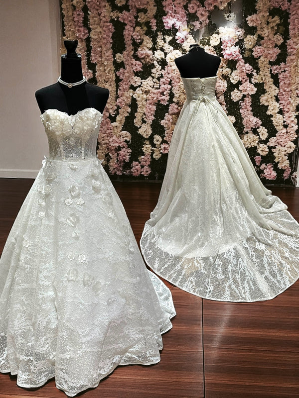 A Custom Couture-Style Ball Gown with  intricate Details Throughout with SweetHeart Neckline SIZE 6