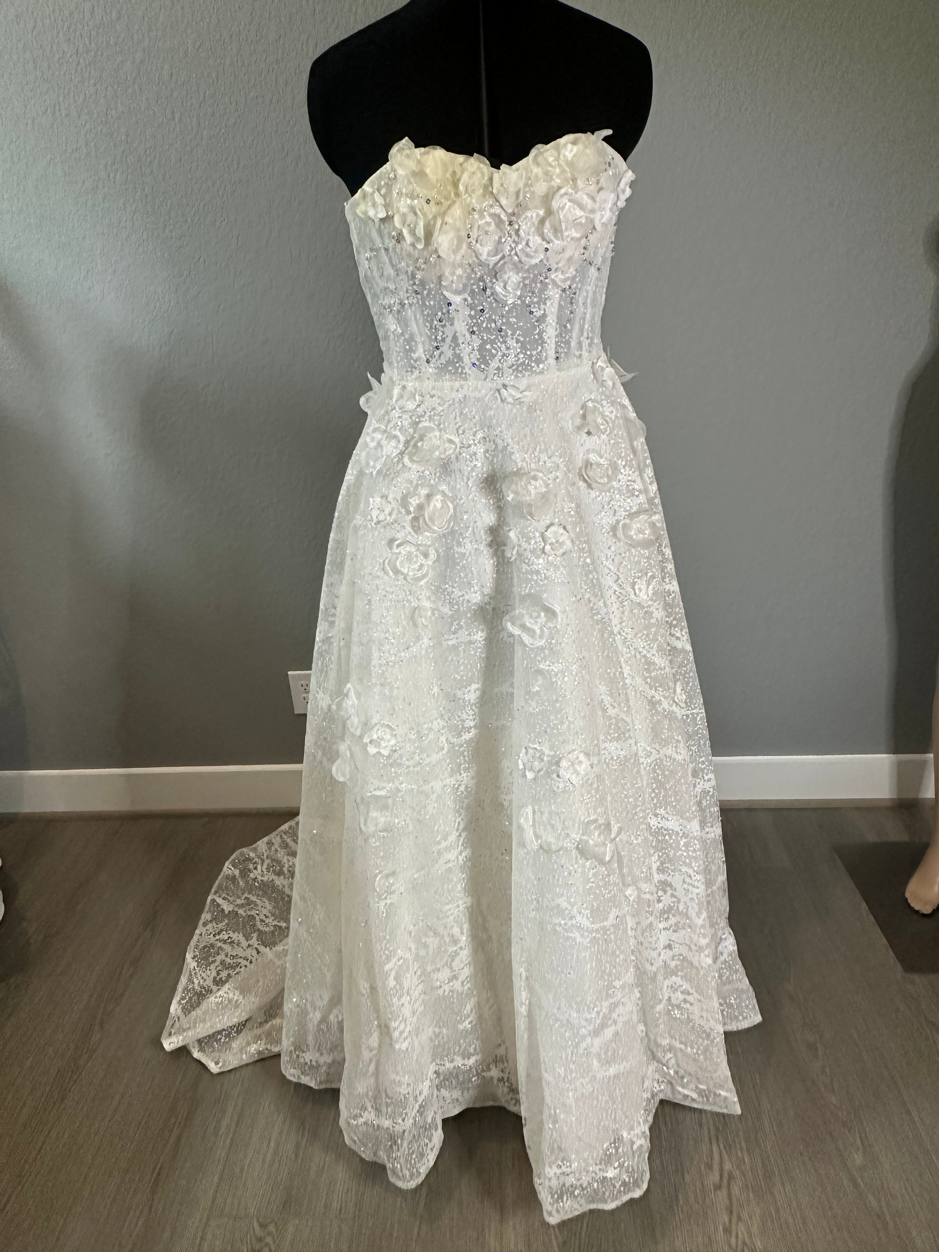 A Custom Couture-Style Ball Gown with  intricate Details Throughout with SweetHeart Neckline SIZE 6