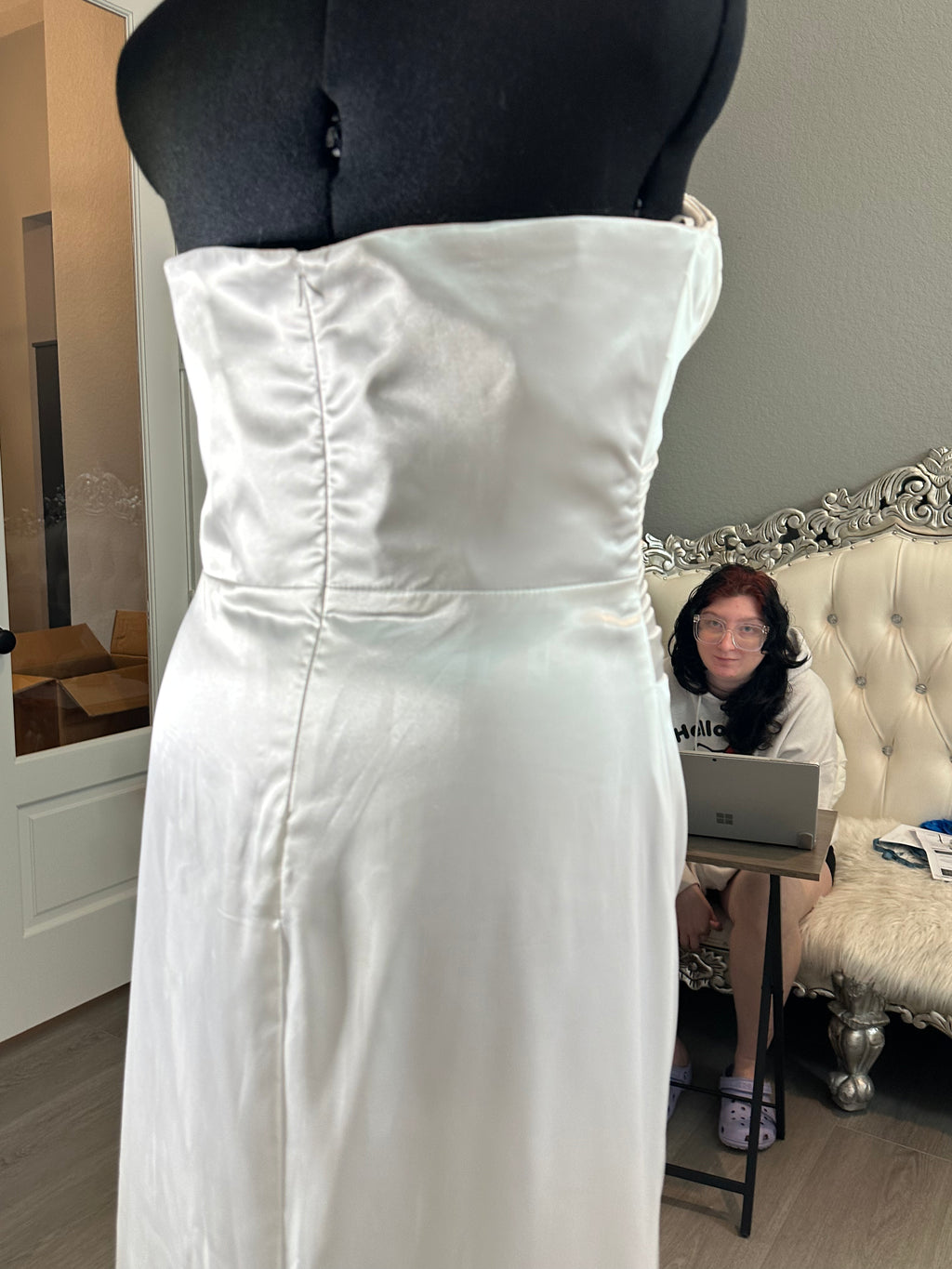 Cinderella Strapless A-line Sheath Gown with a Sweetheart Neckline- SIZE 8