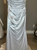 Custom made Elegant Satin Mermaid Wedding Dress with Ruched Bodice & Cap Sleeves | Vintage-Inspired Bridal Gown SIZE 10