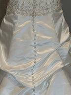 Allure Bridals Strapless Beaded Wedding Dress with Satin Ball Gown Skirt & Train SIZE 10