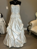 Allure Bridals Strapless Beaded Wedding Dress with Satin Ball Gown Skirt & Train SIZE 10