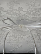Elegant White Lace Wedding Ring Pillow