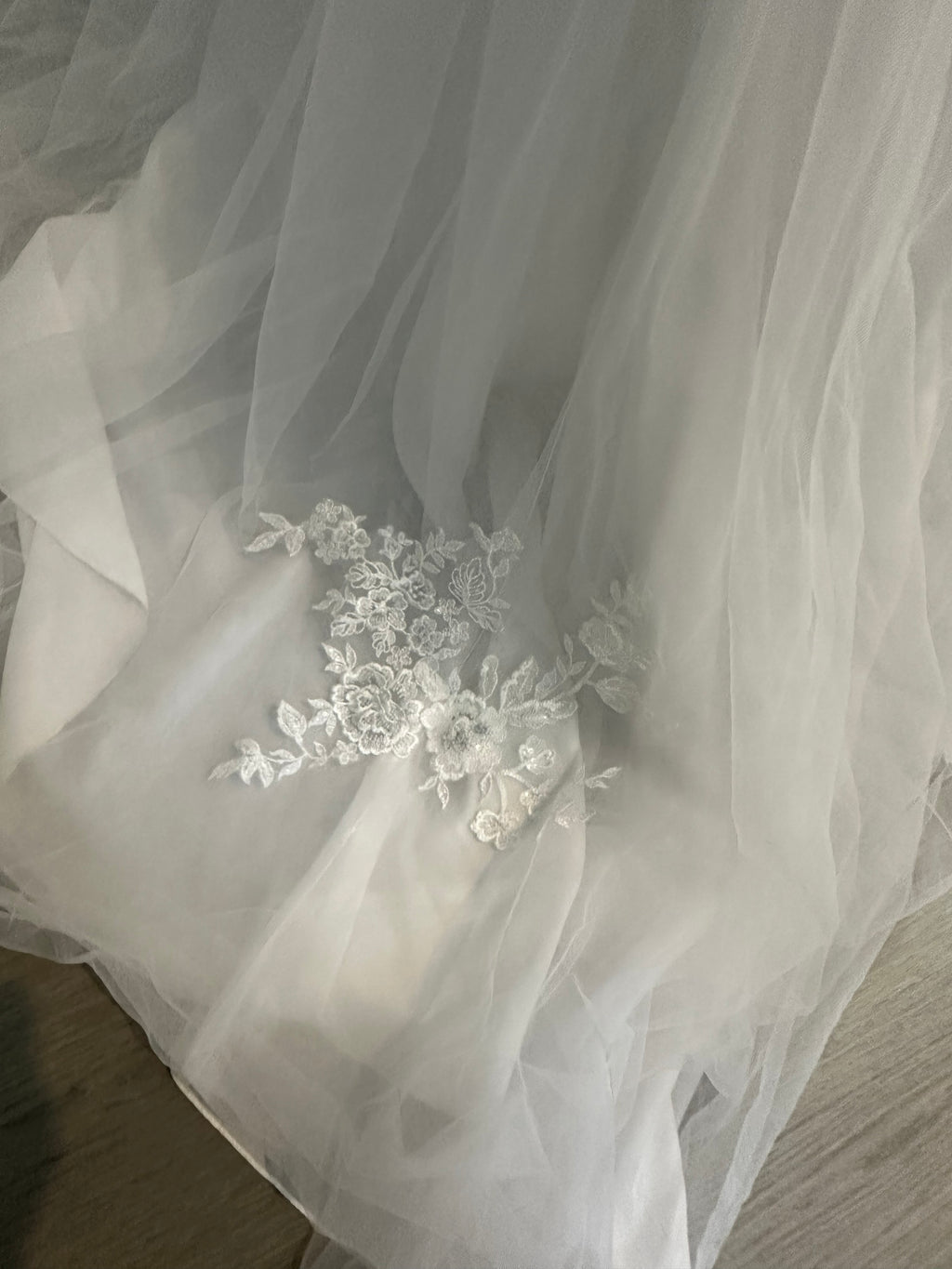 Mikado A-Line Wedding Gown with V-Neck and Crystal Belt/ SIZE 4