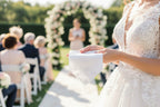 Bride Embroidered Wedding Handkerchief with Rhinestone Floral Design