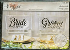 “Bride & Groom” Satin Wedding Chair Sash Set