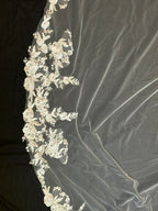 Cathedral Length Wedding Veil – Lace Edge Bridal Veil, Single Tier Soft Tulle Veil