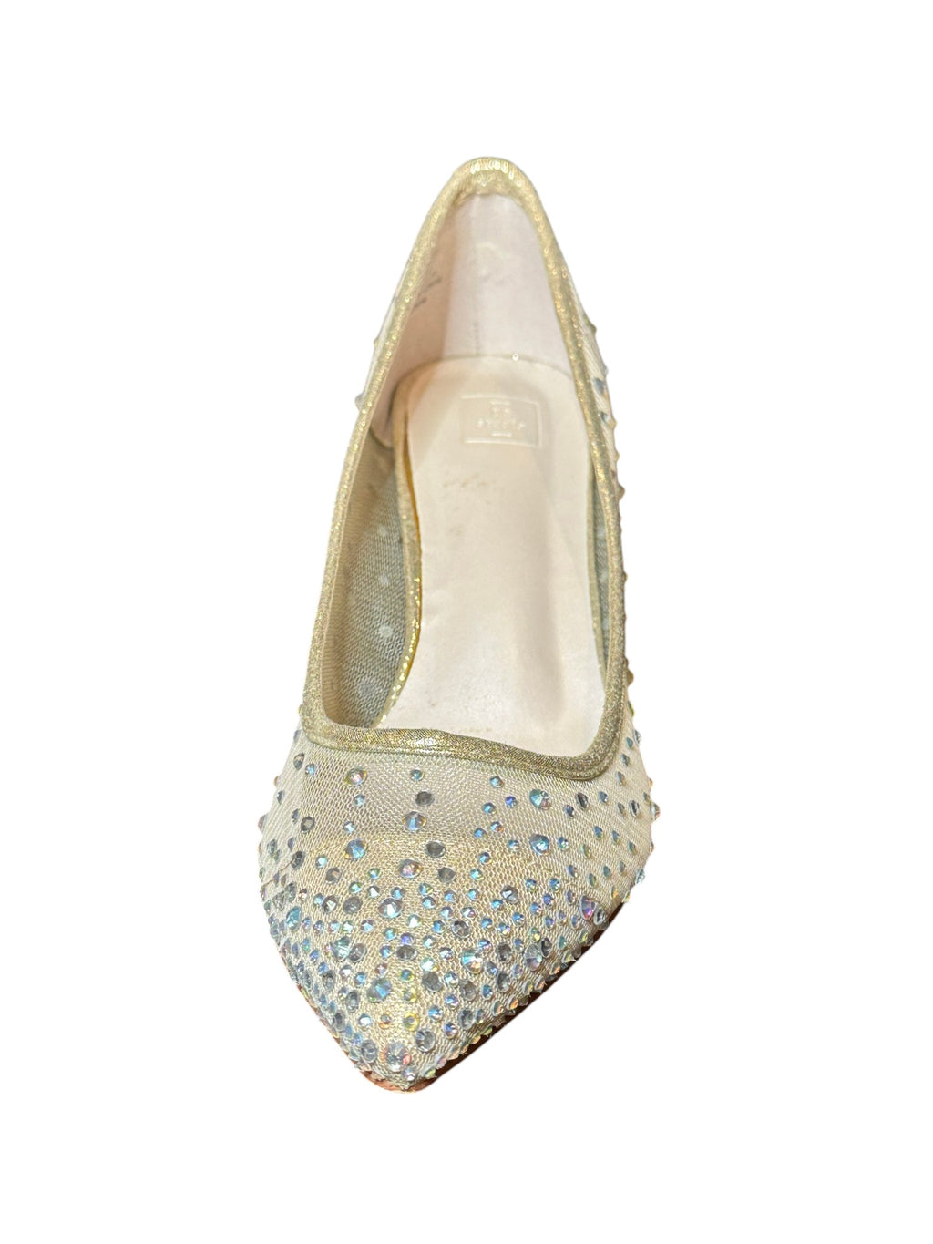 David’s Bridal DB Studio Crystal Embellished Bridal Heels – Champagne Pointed Toe Pumps