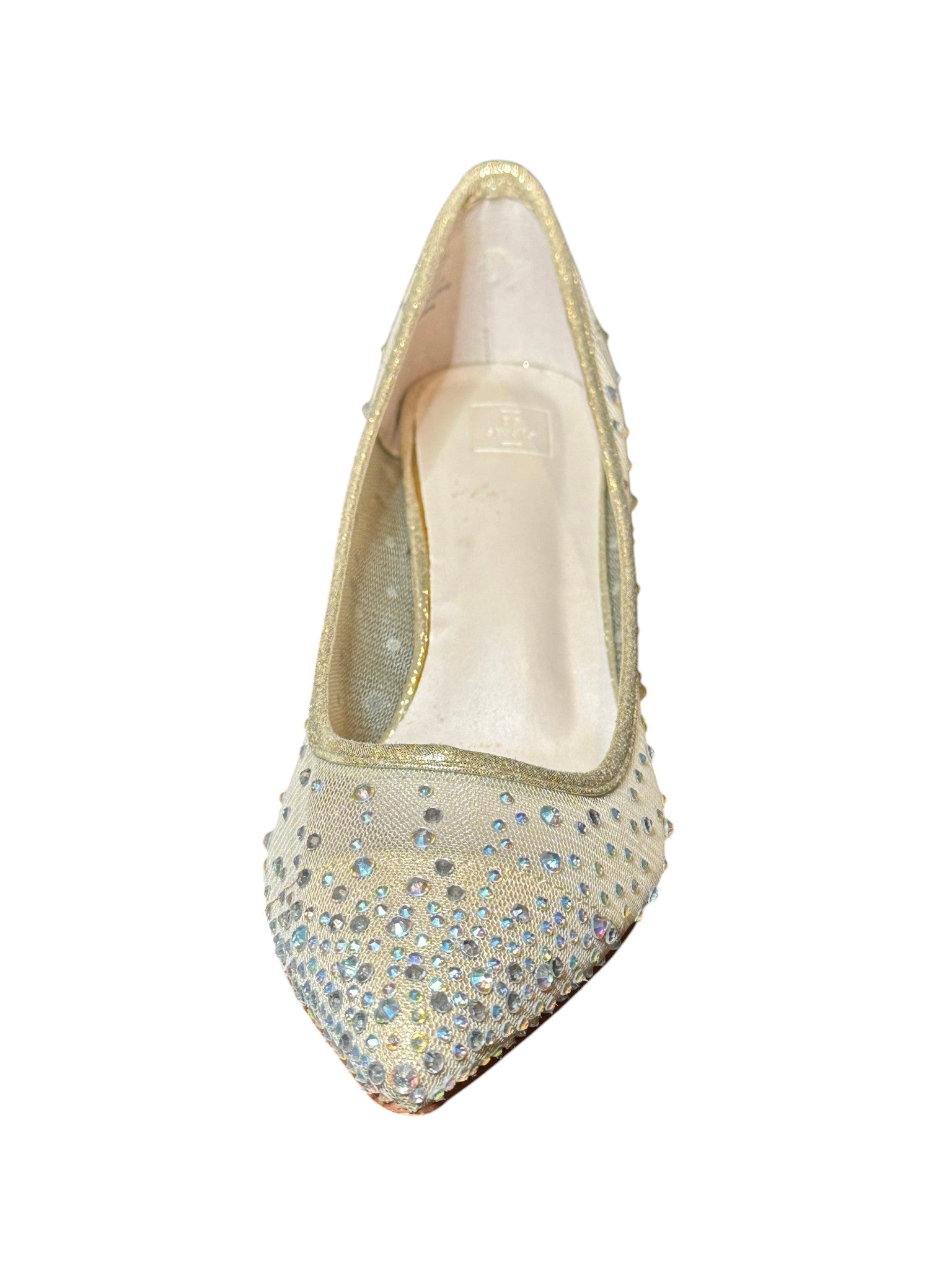 David’s Bridal DB Studio Crystal Embellished Bridal Heels – Champagne Pointed Toe Pumps