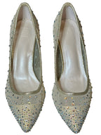David’s Bridal DB Studio Crystal Embellished Bridal Heels – Champagne Pointed Toe Pumps