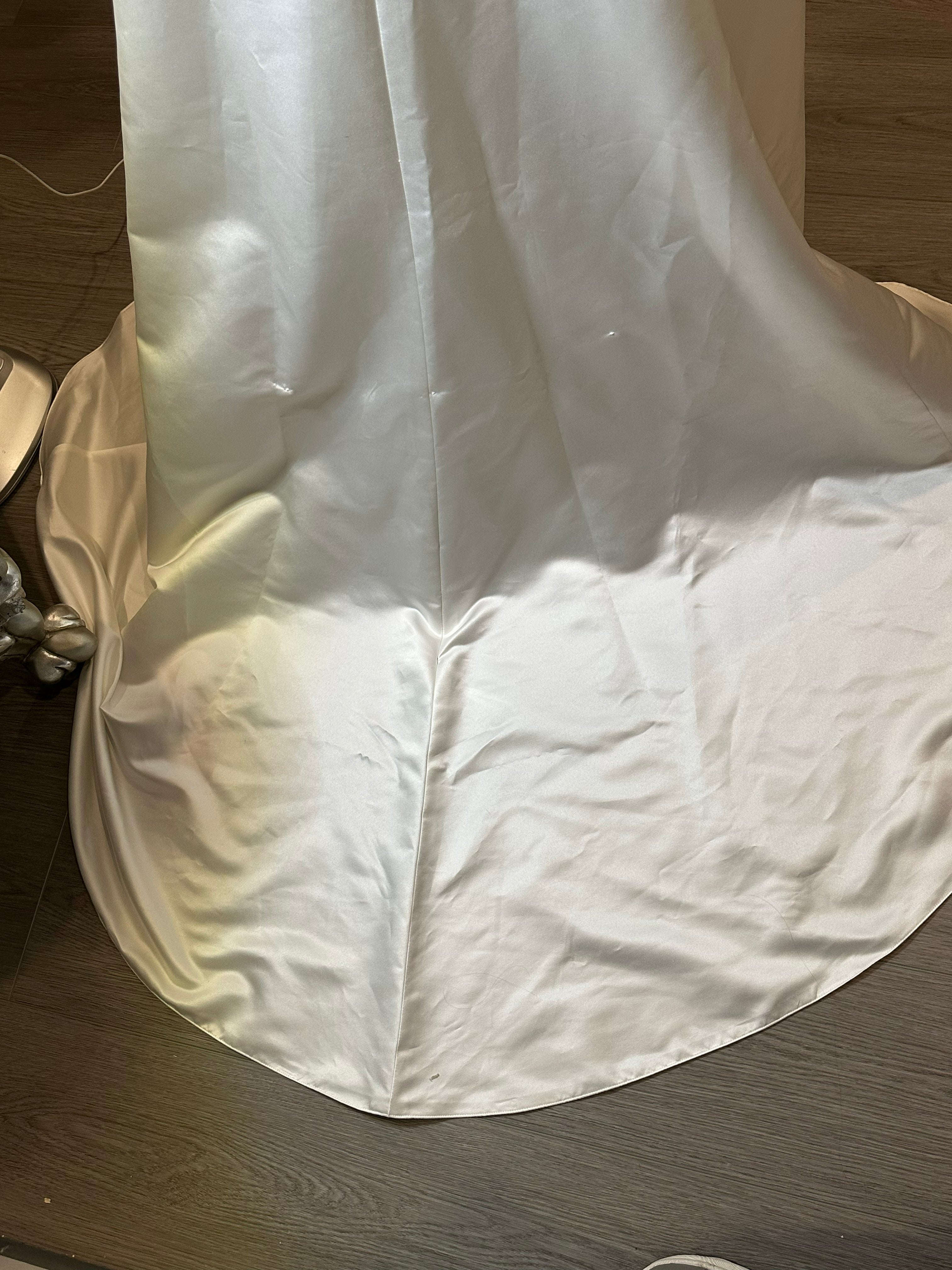 Michaelangelo Collection Ivory A-Line Satin Gown with Beading SIZE 8