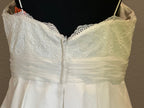 David’s Bridal Galina A-Line Wedding Dress w/ Lace Bodice, Spaghetti Straps & Floral Waist Detail SIZE 12