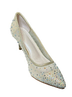 David’s Bridal DB Studio Crystal Embellished Bridal Heels – Champagne Pointed Toe Pumps