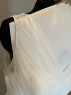 Boutique by Eddy K Wedding Dress – Organza Ruffle Ball Gown, V-Neck, Dramatic Train- SIZE 20
