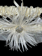 Vintage-Inspired Feather Bridal Garter Set