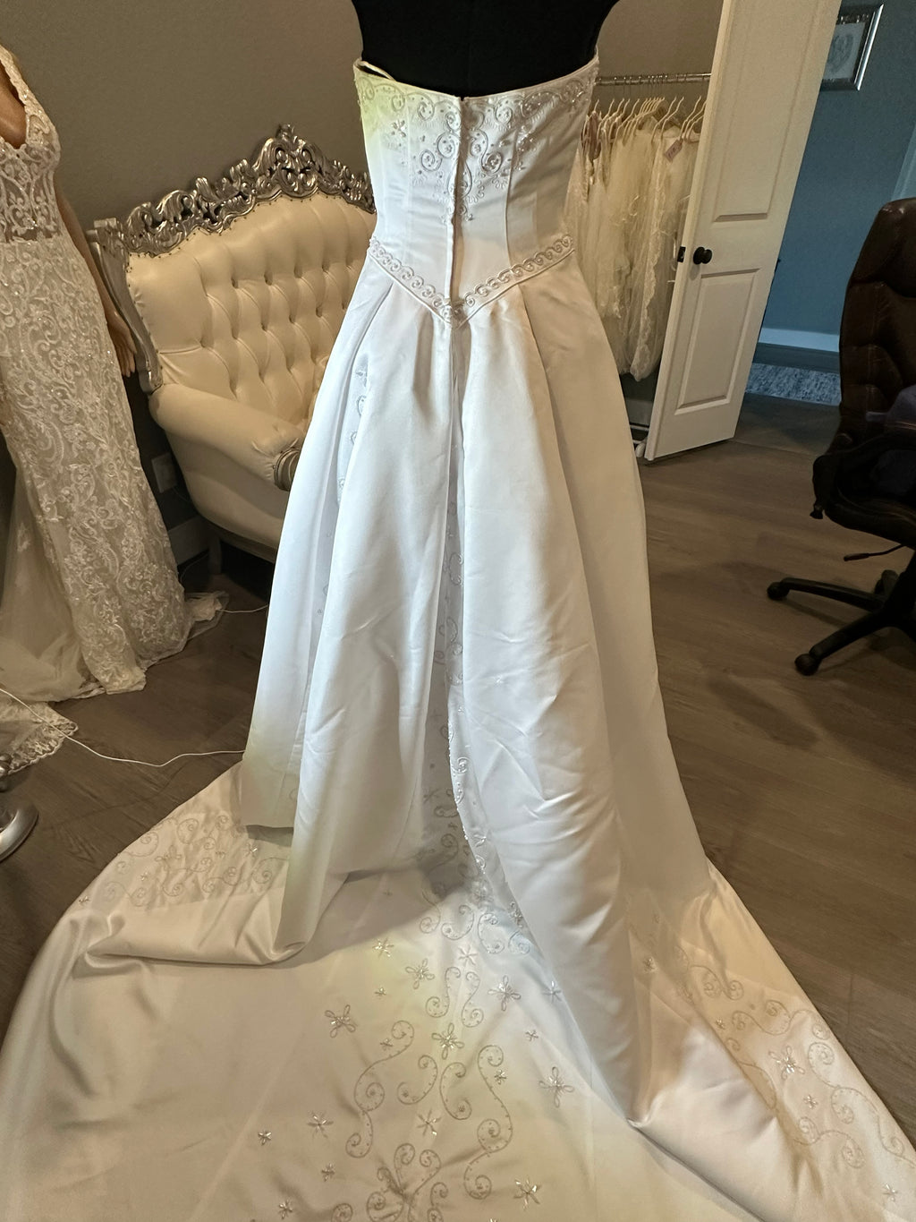Christina Wu Strapless Ballgown with Royal Train SIZE 8