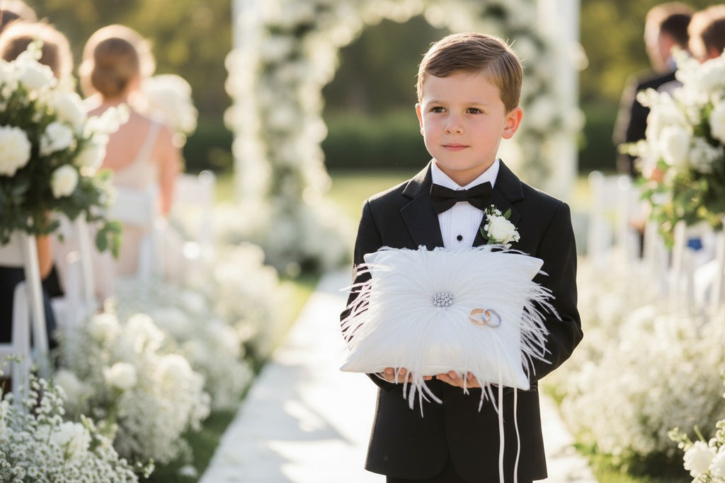 Luxury Inspired Feather Wedding Ring Pillow