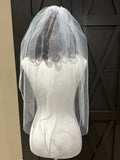 Simple Fingertip Wedding Veil | Single Tier Classic Tulle Bridal Veil
