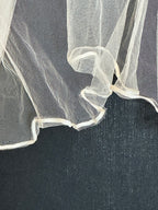 Wedding Veil with Blusher & Lace Edge – Fingertip Length Bridal Veil with Soft Tulle