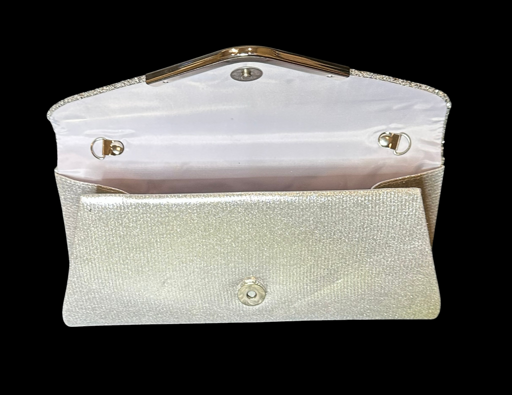 Silver Glitter Bridal Clutch Purse