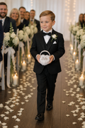 Heart-Shaped Wedding Ring Holder Box with Rhinestone “Love” Design
