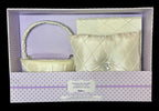 Wilton Ivory Satin Wedding Day Ensemble – Ring Pillow, Flower Girl Basket & Guest Book Set