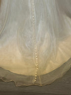 JJ’s House Long Sleeve Lace A-Line Wedding Dress with Illusion Back & Train SIZE 10