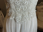 Justin Alexander Romantic Lace A-Line Wedding Dress with Deep V Back | Boho Tulle Bridal Gown SIZE 8