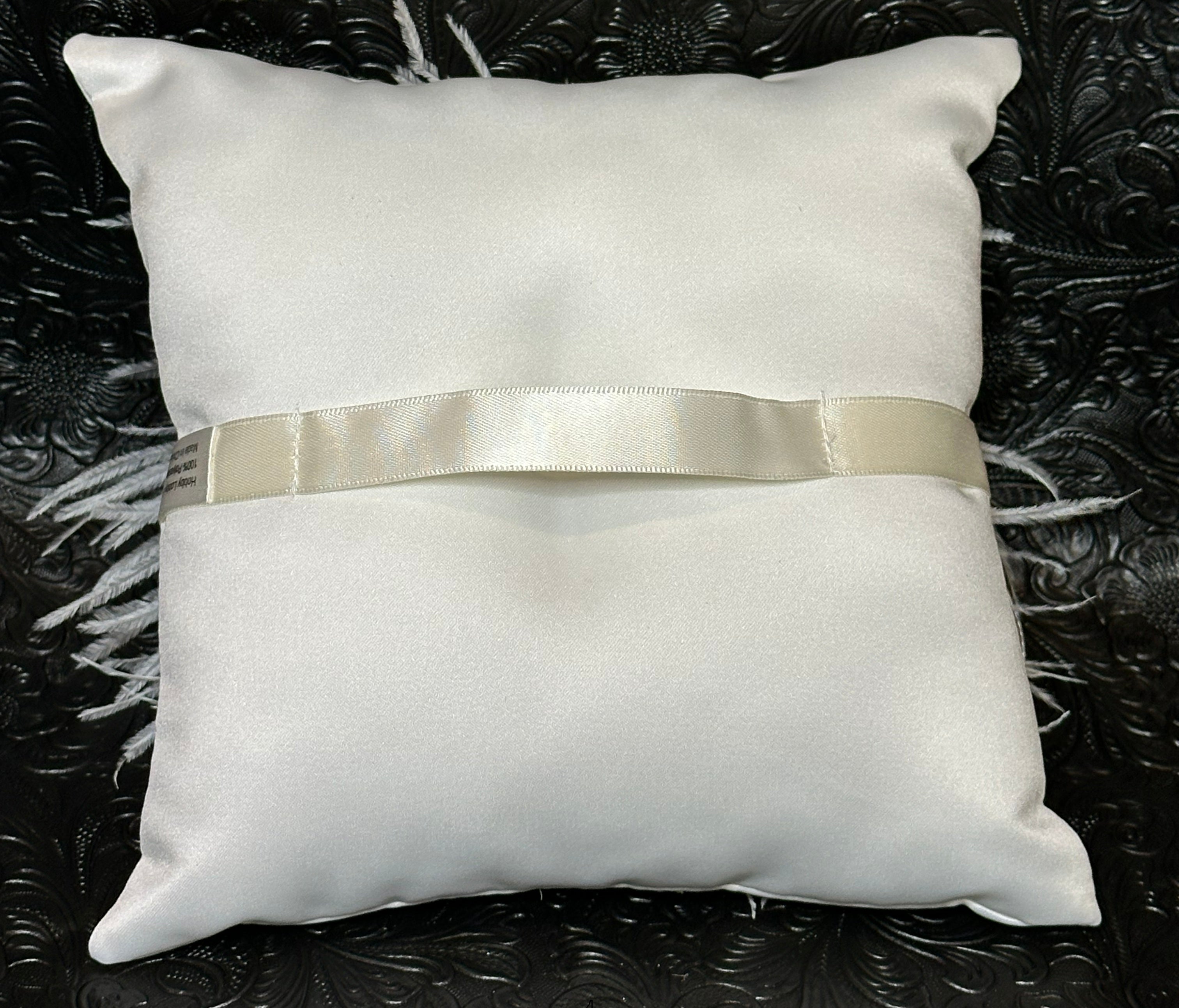 Luxury Inspired Feather Wedding Ring Pillow