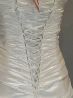 Maggie Sottero Ruched Taffeta Fit & Flare Wedding Dress with Corset Back SIZE 10