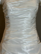 Maggie Sottero Ruched Taffeta Fit & Flare Wedding Dress with Corset Back SIZE 10