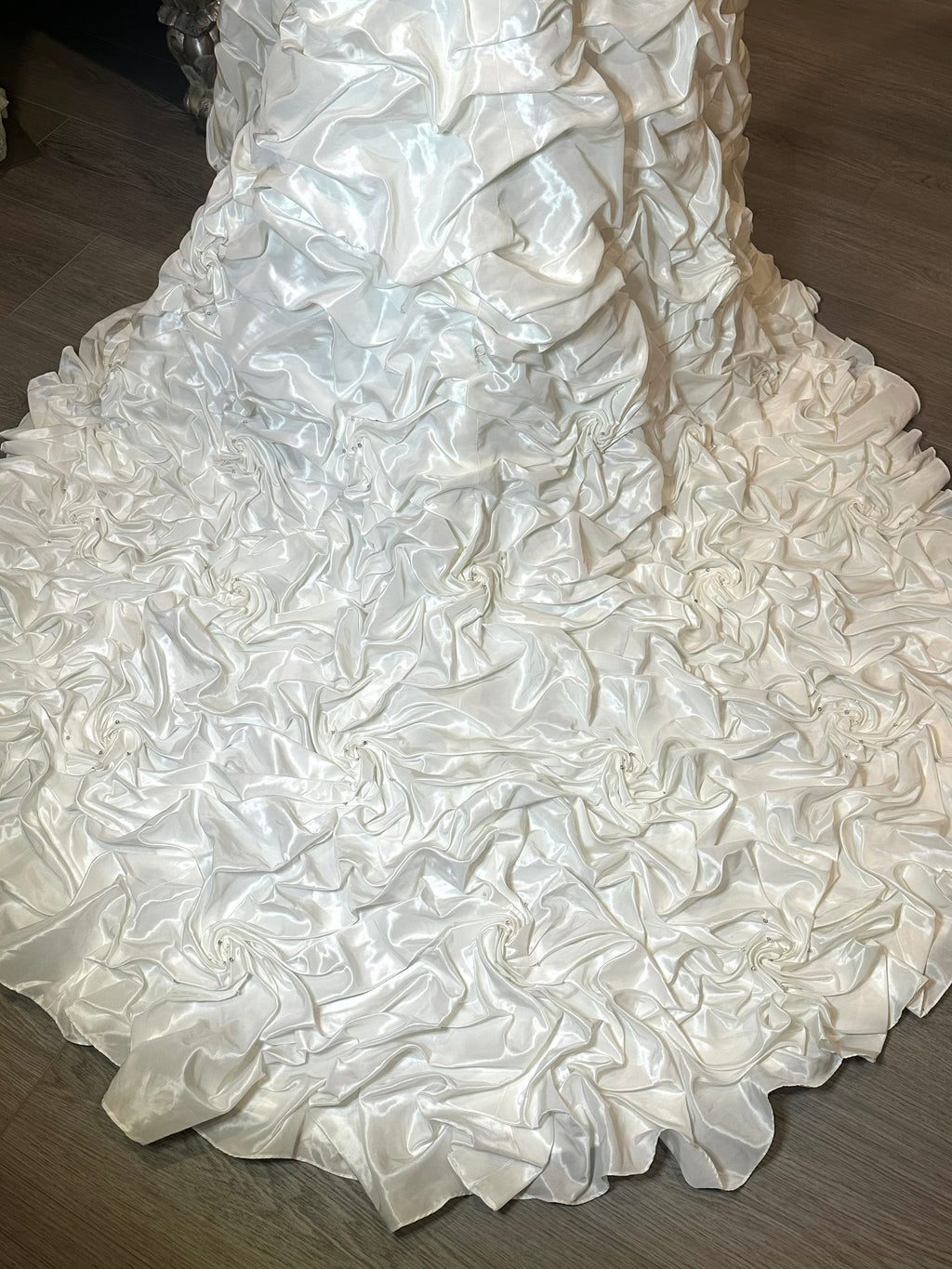 Maggie Sottero Ruched Taffeta Fit & Flare Wedding Dress with Corset Back SIZE 10