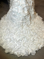 Maggie Sottero Ruched Taffeta Fit & Flare Wedding Dress with Corset Back SIZE 10