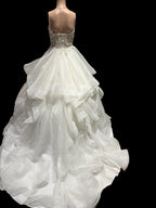 Martin Thornburg Full Ball Gown with V-Neck with Lace and Embroidery SIZE 6