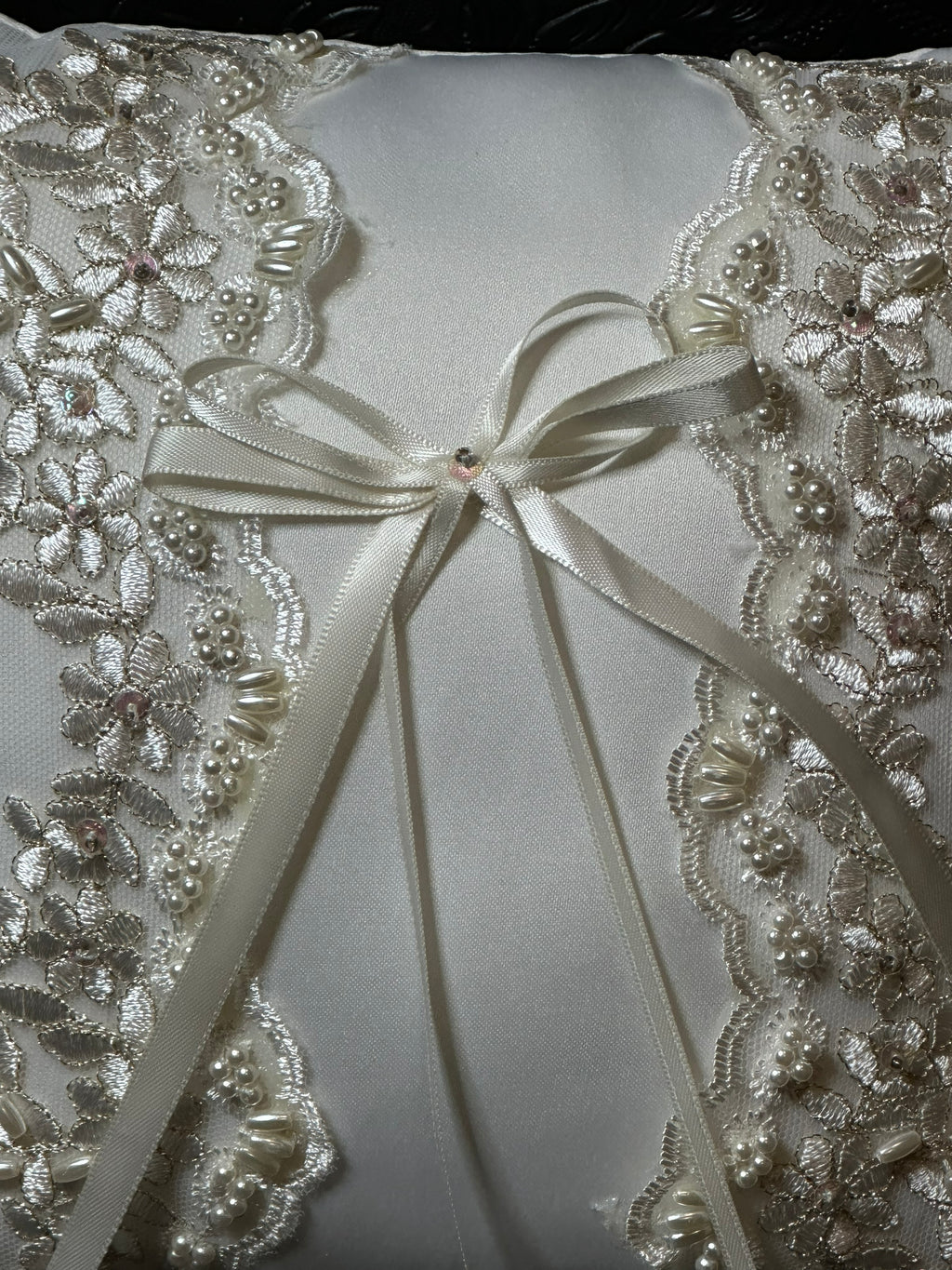 Pearl & Lace Wedding Ring Pillow