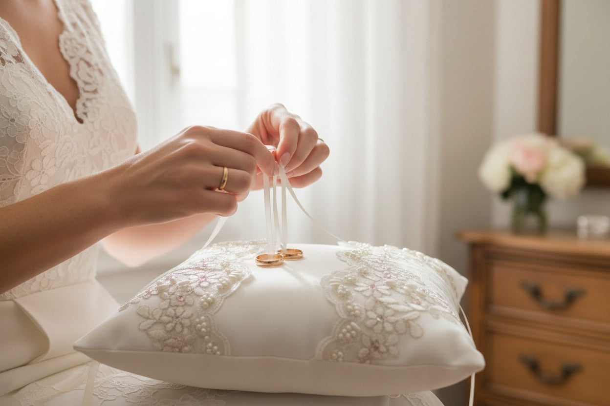 Pearl & Lace Wedding Ring Pillow