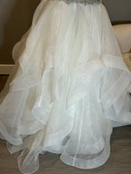 Boutique by Eddy K Wedding Dress – Organza Ruffle Ball Gown, V-Neck, Dramatic Train- SIZE 20