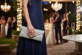 Silver Glitter Bridal Clutch Purse
