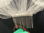 Classic Finger-Tip Single Tier Tulle Wedding Veil with Lace Trim