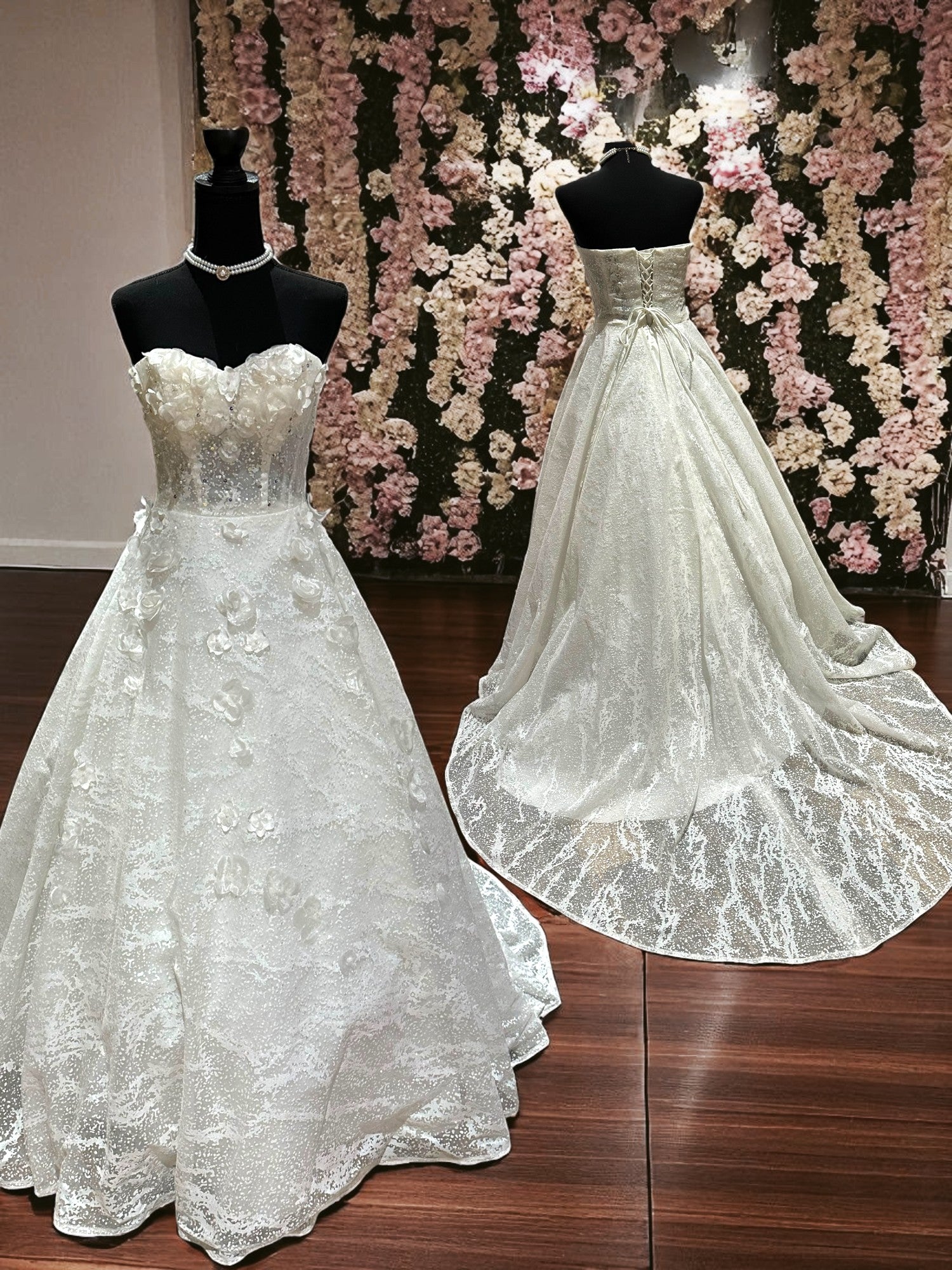 A Custom Couture-Style Ball Gown with  intricate Details Throughout with Sweet Heart Neckline SIZE 6