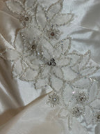 Jasmine Strapless Ruched Wedding Dress with Cascading Ruffled Train SIZE 8