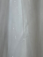 Park Bravo Tea-Length Wedding Dress – Lace Bodice, Illusion Neckline, Tulle Skirt- SIZE 18