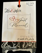 His & Hers “Just Married” Wedding Car Flag