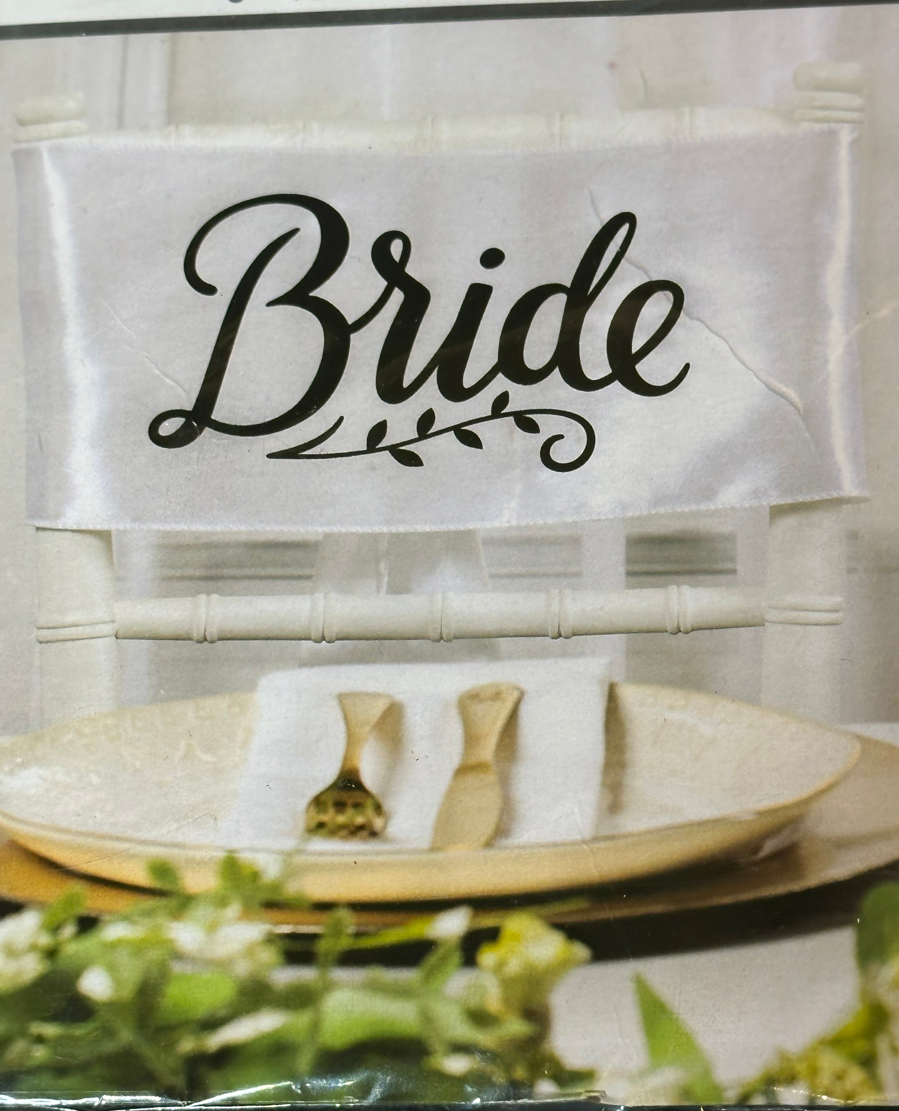 “Bride & Groom” Satin Wedding Chair Sash Set