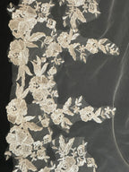 Cathedral Length Wedding Veil – Lace Edge Bridal Veil, Single Tier Soft Tulle Veil