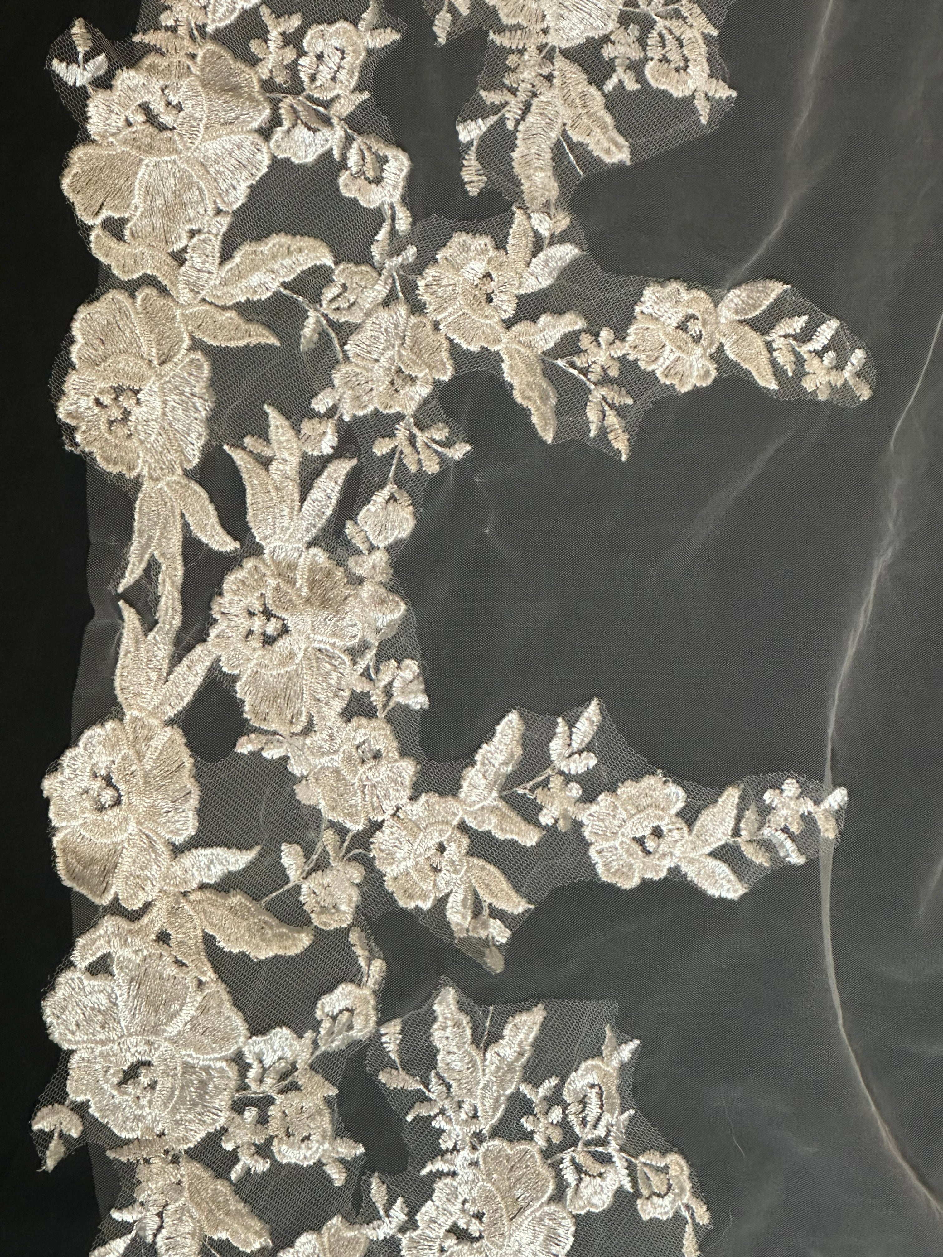 Cathedral Length Wedding Veil – Lace Edge Bridal Veil, Single Tier Soft Tulle Veil