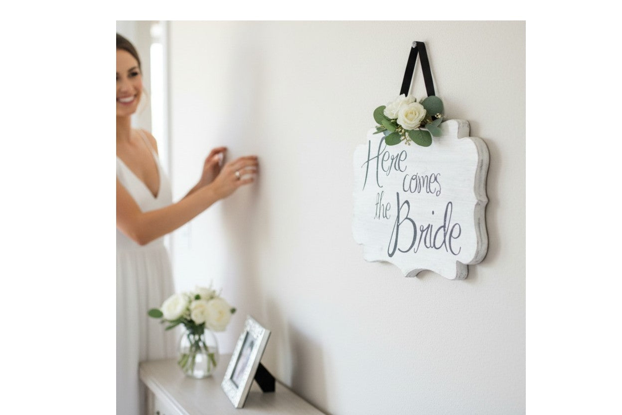 “Here Comes the Bride” Rustic Wedding Sign
